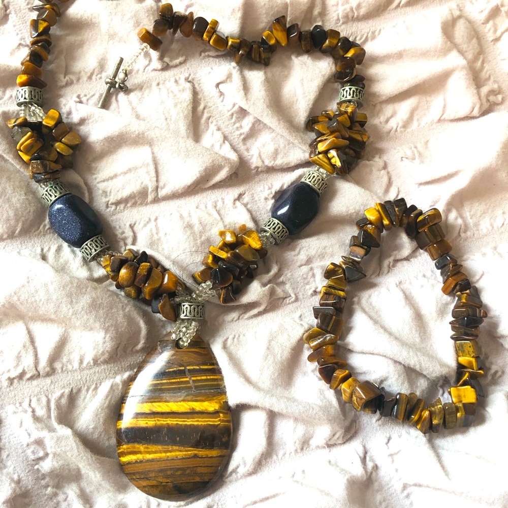 Tiger eye necklace and bracelet